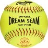 Rawlings Dream Seam Fastpitch 11 Inch USA (ASA) Ball - One Dozen: C11RYSA Fastpitch Softballs