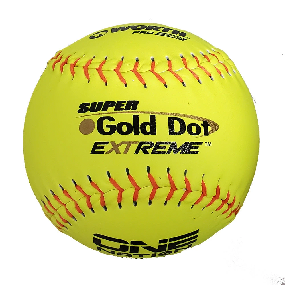 Worth Super Gold Dot Extreme “One Nation” Slowpitch Softball (Dozen): ON12CY 3 Worth Super Gold Dot Extreme “One Nation” Slowpitch Softball (Dozen): ON12CY
