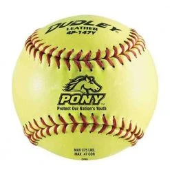 Dudley 12" Pony Leather Fastpitch Softballs - One Dozen: 4P147Y