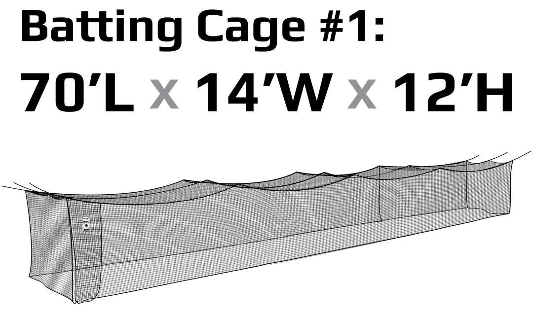 JUGS #1 Cage Twisted Knotted Polyethylene #60 Net 70 X 14 X 12: N1005 Batting Cages 4 JUGS #1 Cage Twisted Knotted Polyethylene #60 Net 70 X 14 X 12: N1005 Batting Cages