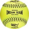 Fastpitch Softballs Rawlings Dream Seam 11 Inch NSA Fastpitch Softball - One Dozen: C11BYLN 1 Fastpitch Softballs Rawlings Dream Seam 11 Inch NSA Fastpitch Softball - One Dozen: C11BYLN