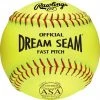 Fastpitch Softballs Rawlings Dream Seam Fastpitch 11 Inch ASA Ball - One Dozen: C11RYLA