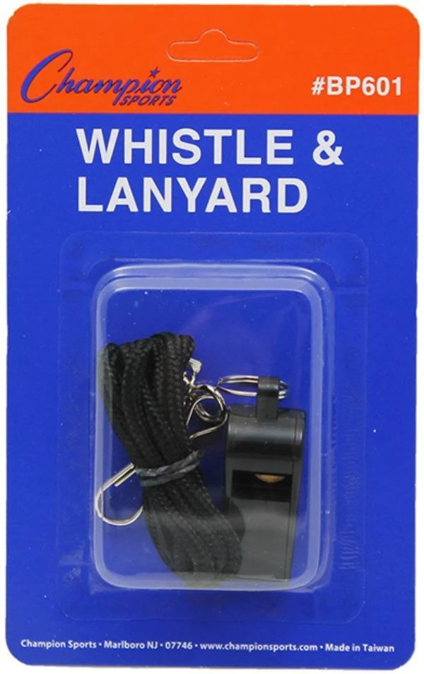 Champion Plastic Whistle & Lanyard 3 Champion Plastic Whistle & Lanyard
