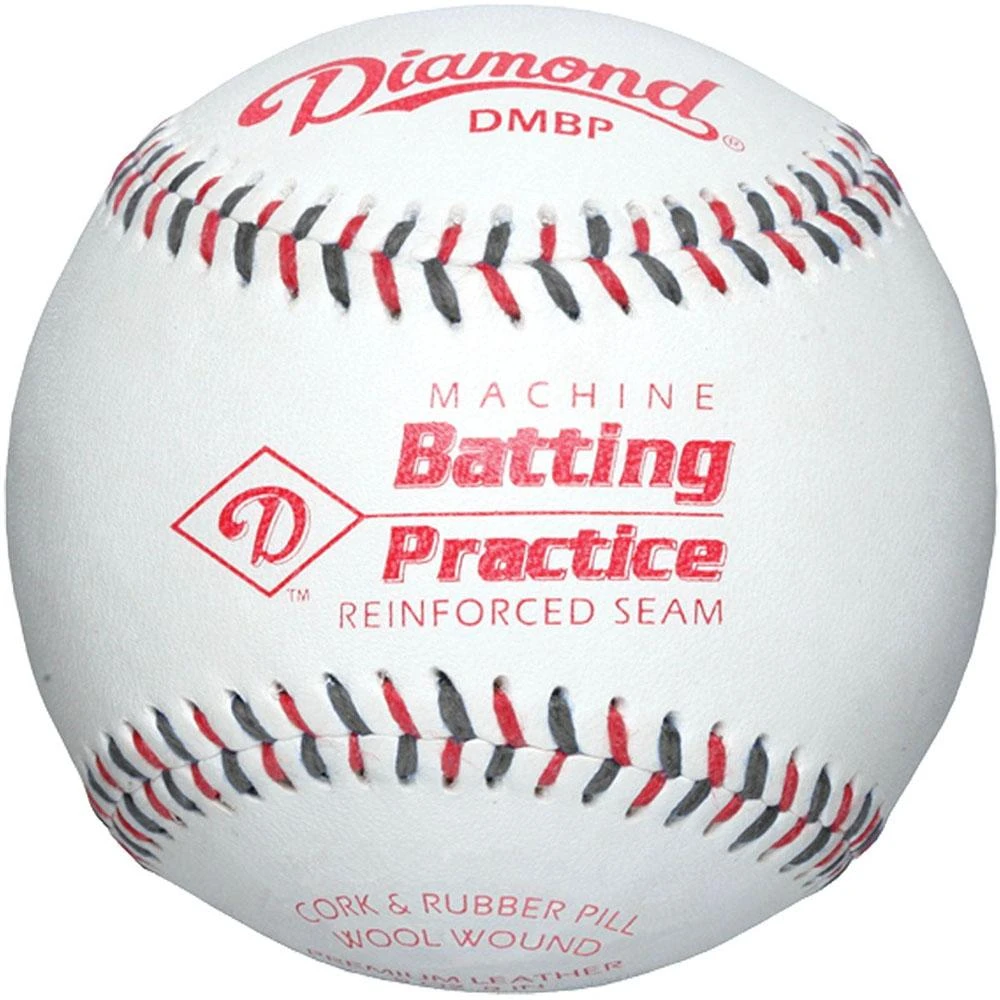 Diamond Leather Pitching Machine Baseball (Dozen): DMBP Baseballs 3 Diamond Leather Pitching Machine Baseball (Dozen): DMBP Baseballs