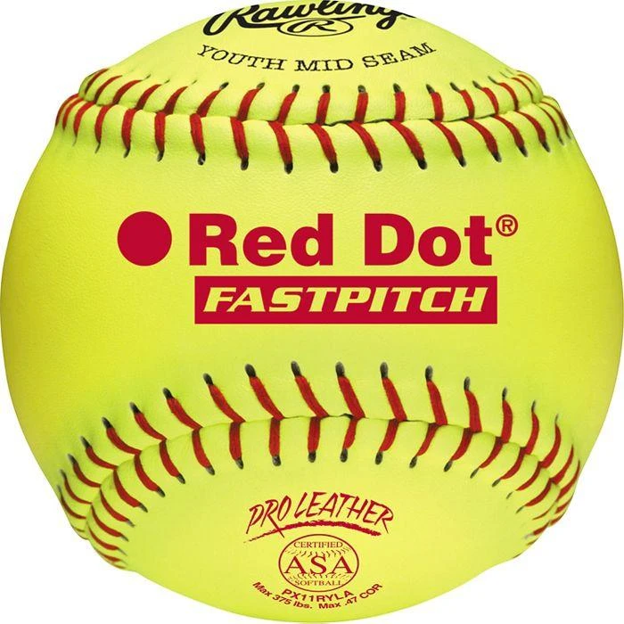 Rawlings Fastpitch 11 Inch Red Dot ASA Pro Leather Ball - One Dozen: PX11RYLA Fastpitch Softballs 3 Rawlings Fastpitch 11 Inch Red Dot ASA Pro Leather Ball - One Dozen: PX11RYLA Fastpitch Softballs