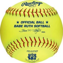 Fastpitch Softballs Rawlings Babe Ruth 11 Inch Leather Fastpitch Softball - One Dozen: PX11RYLBR