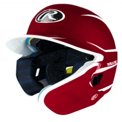 Rawlings Mach Adjust Junior Two-Tone Matte Baseball Batting Helmet With Adjustable Face Guard: MA14J