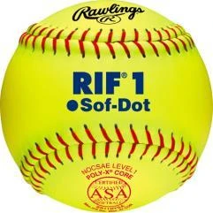 Rawlings R.I.F. ASA 11" Fastpitch Softballs Level 1 - One Dozen: SR11RYSA 3 Rawlings R.I.F. ASA 11" Fastpitch Softballs Level 1 - One Dozen: SR11RYSA