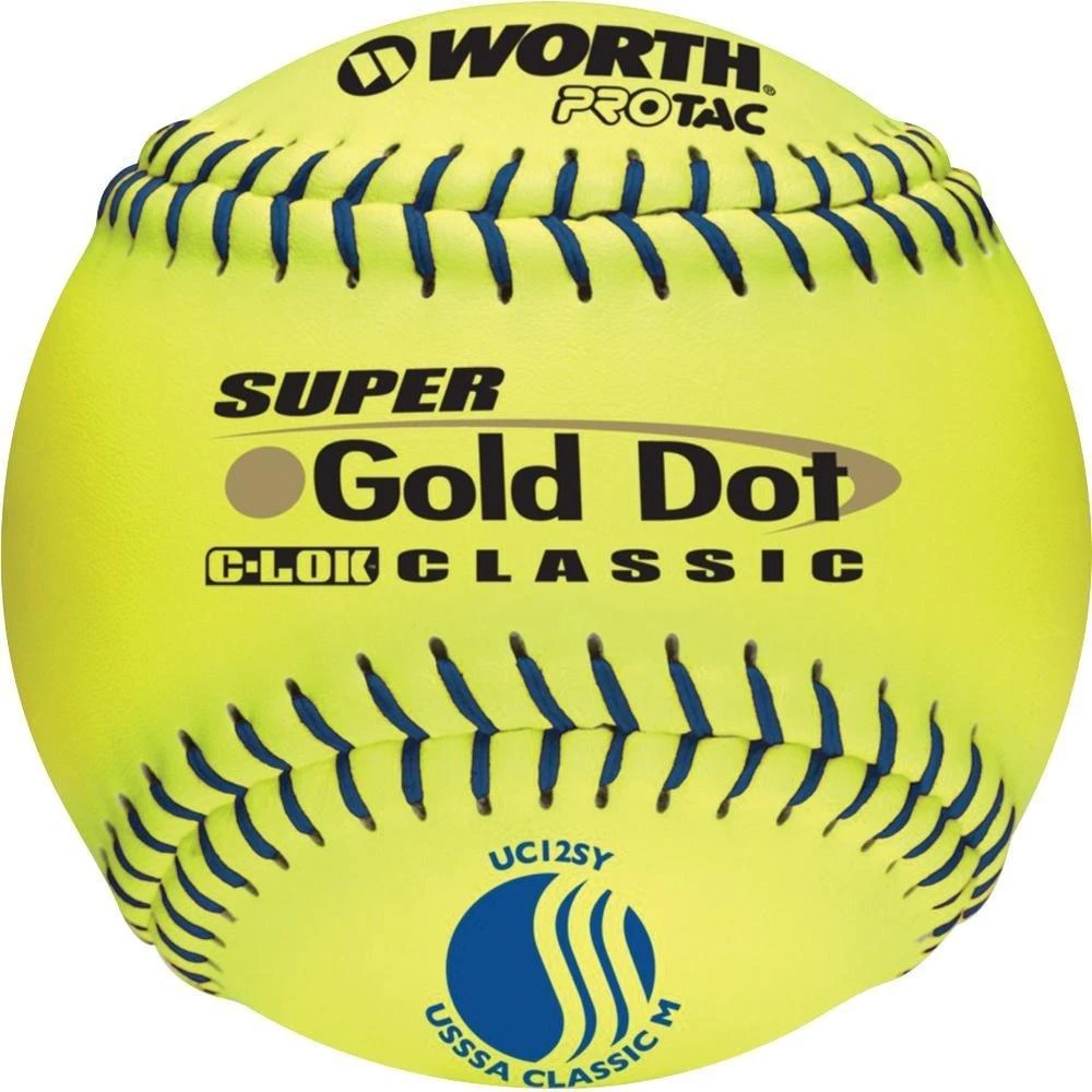 Slowpitch Softballs Worth Pro-Tac Classic M 12 Inch USSSA Softball (Dozen): UC12SY 3 Slowpitch Softballs Worth Pro-Tac Classic M 12 Inch USSSA Softball (Dozen): UC12SY